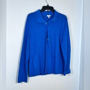 Talbots Women's Teql Blue Sweater Jacket  EXC